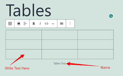 Tables In WordPress