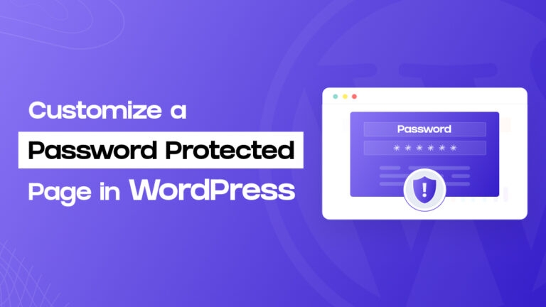 Customize a Password Protected Page